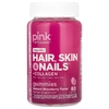 Pink, Beautiful, для волос, кожи и ногтей + коллаген, натуральная клубника, 60 жевательных таблеток