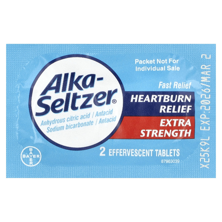 Alka-Seltzer, Средство от изжоги, с повышенной силой действия, 24 шипучие таблетки