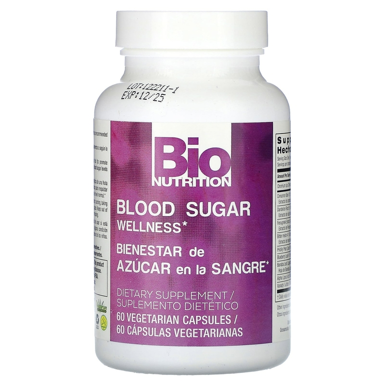 Bio Nutrition, средство для контроля сахара в крови, 60 вегетарианских капсул