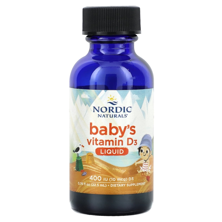 Nordic Naturals, Детский витамин D3, жидкий, 10 мкг (400 МЕ), 22,5 мл (0,76 жидк. унц.)