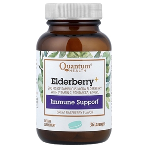 Quantum Health, Elderberry+ Immune Support, малина, 36 пастилок (Товар снят с продажи) 