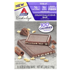 Atkins, Endulge ™, хрустящий батончик, 5 батончиков, 22 г (0,78 унции)