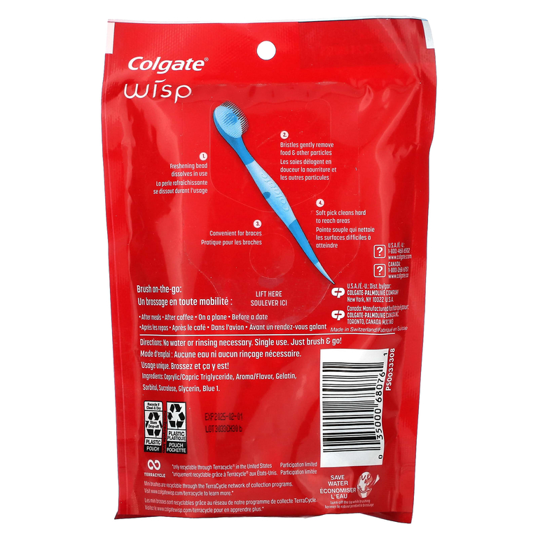Colgate, Wisp, Max Fresh, перечная мята`` 24 пакетика (Товар снят с продажи) 