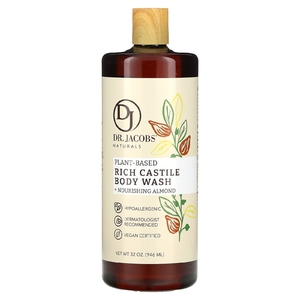 Dr. Jacobs Naturals, кастильский гель для душа на растительной основе, питательный миндаль, 946 мл (32 унции)