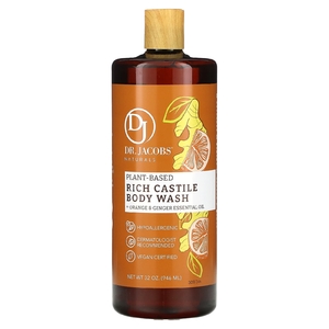 Dr. Jacobs Naturals, Кастильское гель-гель для душа на растительной основе с эфирным маслом апельсина и имбиря, 946 мл (32 унции)