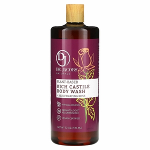 Dr. Jacobs Naturals, кастильский гель для душа на растительной основе, омолаживающая роза, 946 мл (32 унции)