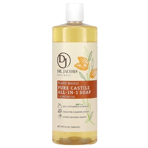 Dr. Jacobs Naturals, Чистое кастильское универсальное мыло на растительной основе, миндальное масло, 946 мл (32 унции)