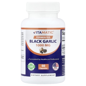 Vitamatic, Ферментированный черный чеснок, 60 капсул (500 мг на капсулу)