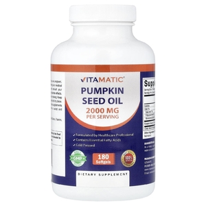 Vitamatic, тыквенное масло, 180 капсул (1000 мг в 1 капсуле)