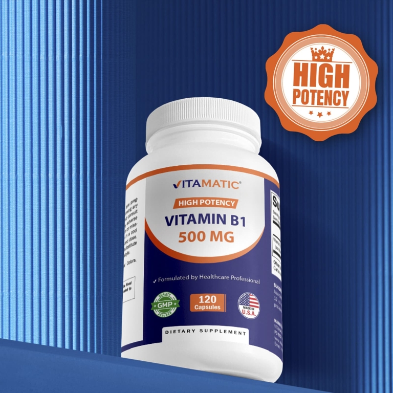 Vitamatic, витамин B1, 500 мг, 120 капсул