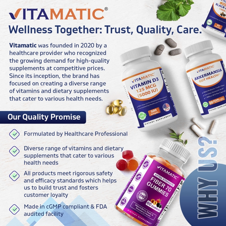 Vitamatic, витамин B1, 500 мг, 120 капсул
