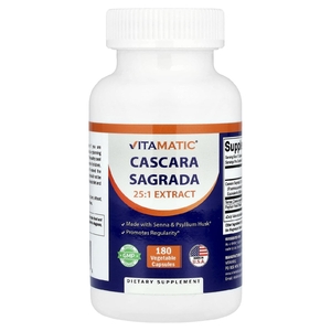 Vitamatic, Cascara Sagrada, 180 растительных капсул