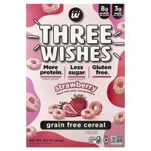 Three Wishes, Хлопья без злаков, клубника, 245 г (8,6 унции)