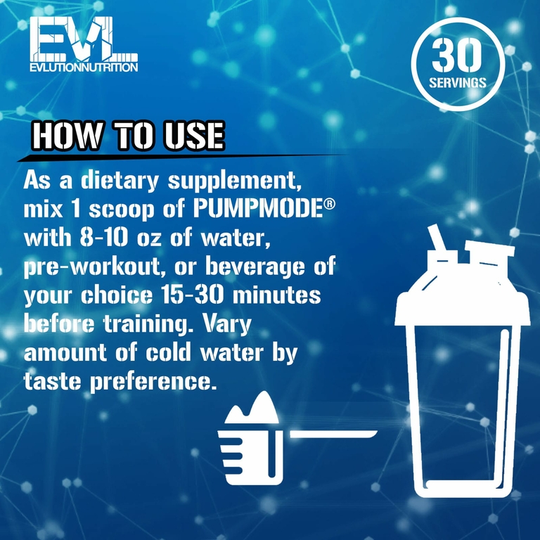EVLution Nutrition, PumpMode, Blue Raz, 258 г (9,1 унции)