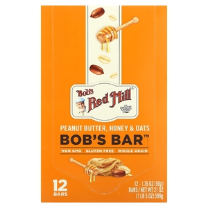 Bob's Red Mill, Bob's Bar, арахисовая паста, мед и овес, 12 батончиков по 50 г (1,76 унции)