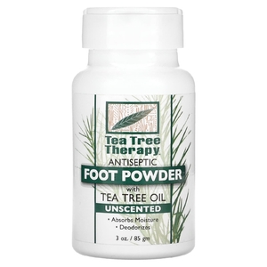 Tea Tree Therapy, Антисептическая пудра для ног с маслом чайного дерева, без запаха, 85 г (3 унции)