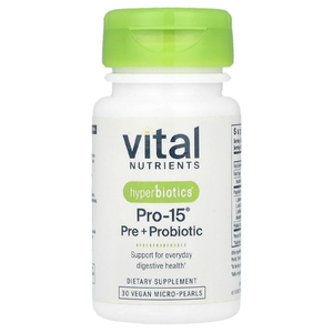 Hyperbiotics, Pro-15, пребиотик и пробиотик, 5 млрд КОЕ, 30 гранул замедленного высвобождения