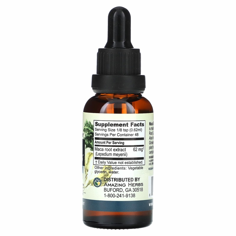 Amazing Herbs, Жидкий экстракт Maca Express, 100 мг, 30 мл (1 жидк. Унция)