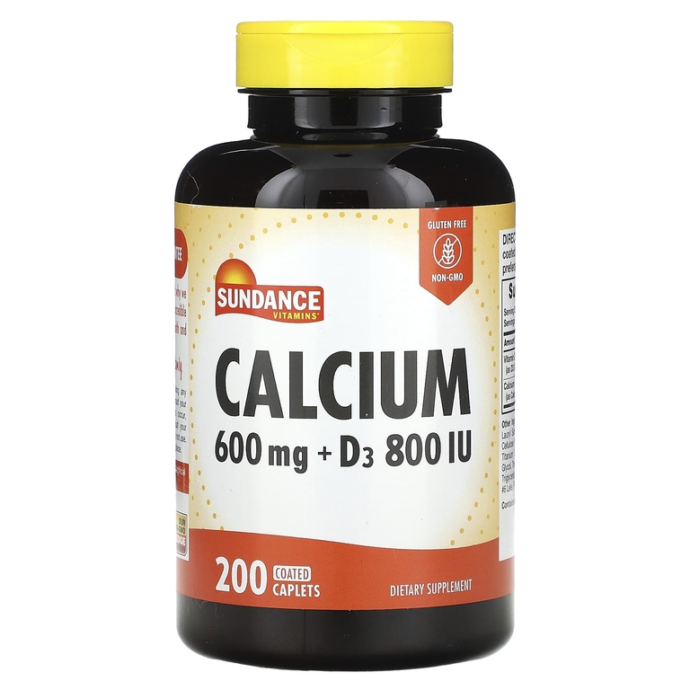 Sundance Vitamins, кальций с витамином D3, 200 капсул, покрытых оболочкой