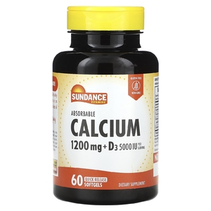 Sundance Vitamins, легкоусвояемый кальций с витамином D3, 60 капсул с быстрым высвобождением