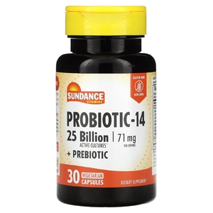 Sundance Vitamins, Probiotic-14, 71 мг, 30 вегетарианских капсул (35,5 мг в 1 капсуле)