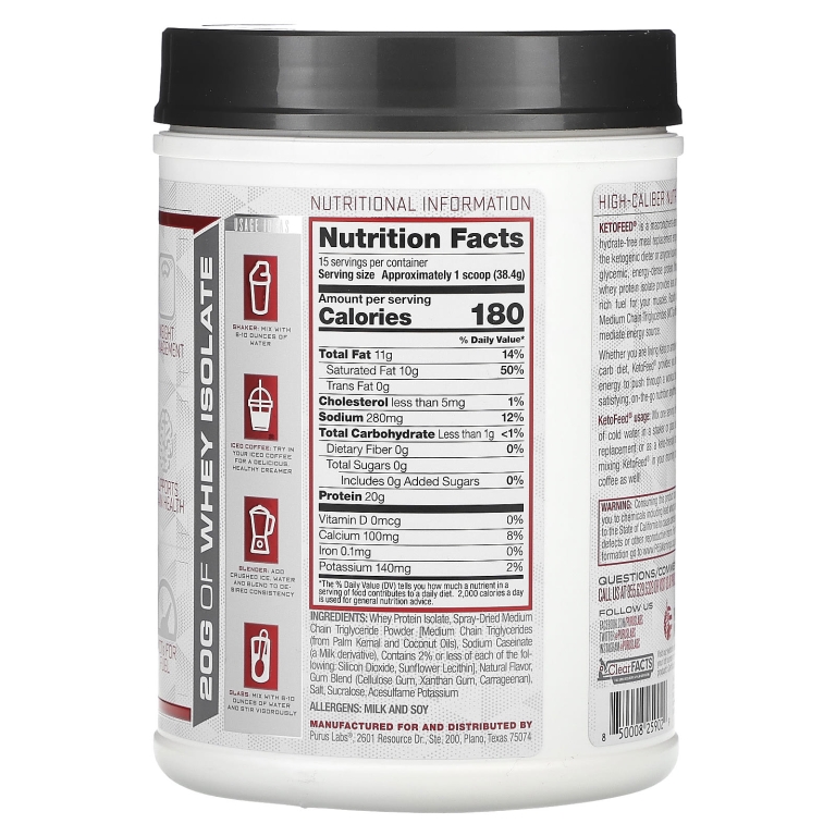 Purus Labs, KetoFeed, пирог с овсянкой и кремом, 576 г (1,3 фунта) (Товар снят с продажи) 