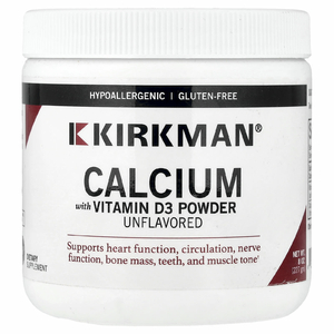Kirkman Labs, кальций с витамином D3, в порошке, без добавок, 227 г (8 унций)