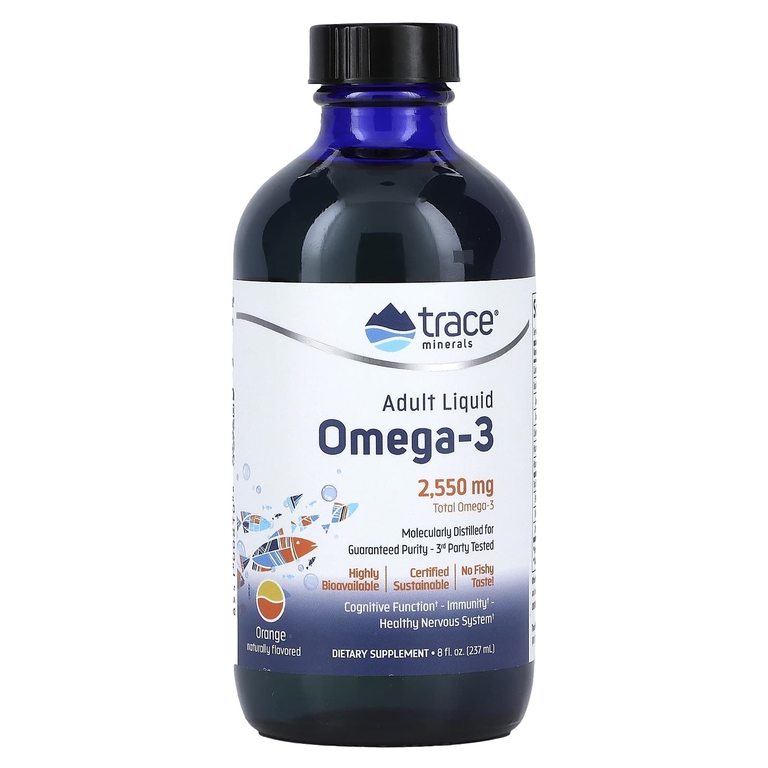 Trace Minerals ®, Жидкая омега-3 для взрослых, апельсин, 2550 мг, 237 мл (8 жидк. унц.)