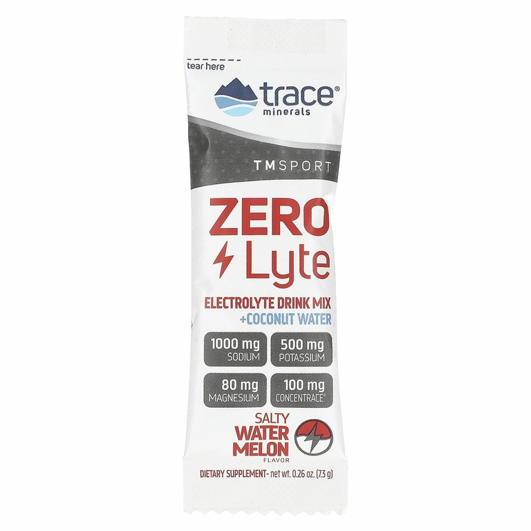 Trace Minerals ®, ZeroLyte, смесь для приготовления электролитов, соленый арбуз, 30 пакетиков по 7,3 г (0,27 унции)