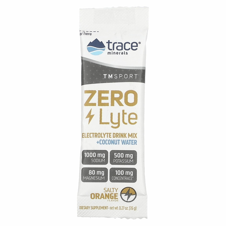Trace, TM Sport, ZeroLyte, смесь для приготовления напитков с электролитами, соленый апельсин, 30 пакетиков по 7,6 г (0,27 унции)