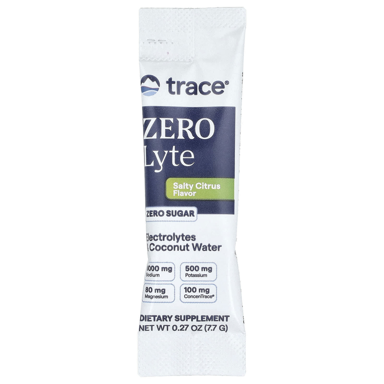 Trace, ZEROLyte, электролиты и кокосовая вода, со вкусом соленого цитруса, 30 пакетиков по 7,7 г (0,27 унции)