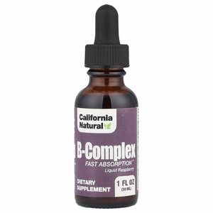 California Natural, комплекс витаминов группы B, малина, 30 мл (1 унция)