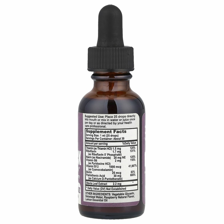 California Natural, комплекс витаминов группы B, малина, 30 мл (1 унция)