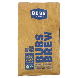 BUBS Naturals, Bubs Brew, смесь The Origin, молотая, средней обжарки, 340 г (12 унций)