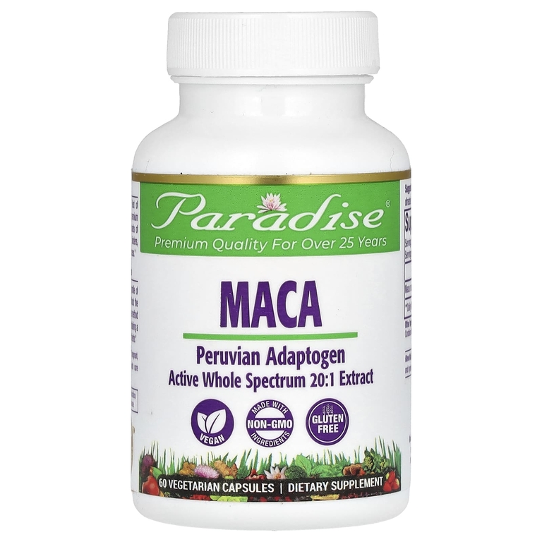 Paradise Herbs, мака, 60 вегетарианских капсул