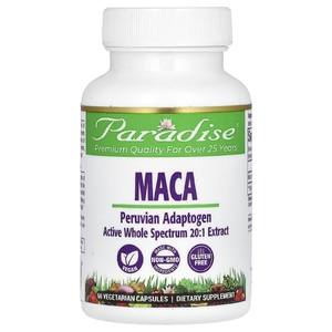 Paradise Herbs, мака, 60 вегетарианских капсул