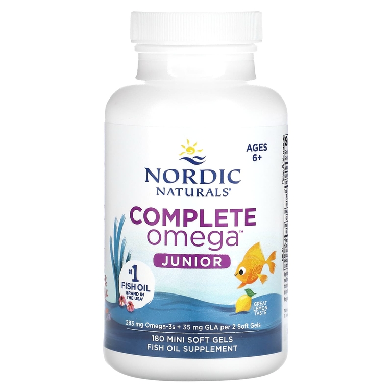 Nordic Naturals, Complete Omega Junior, для детей от 6 до 12 лет, лимон, 180 мини-капсул