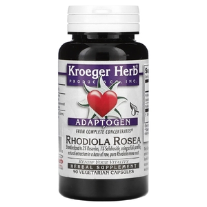 Kroeger Herb Co, родиола розовая, 90 вегетарианских капсул