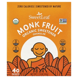 SweetLeaf Stevia, органический подсластитель из архата, в гранулах, 40 пакетиков по 0,8 г (0,28 унции)
