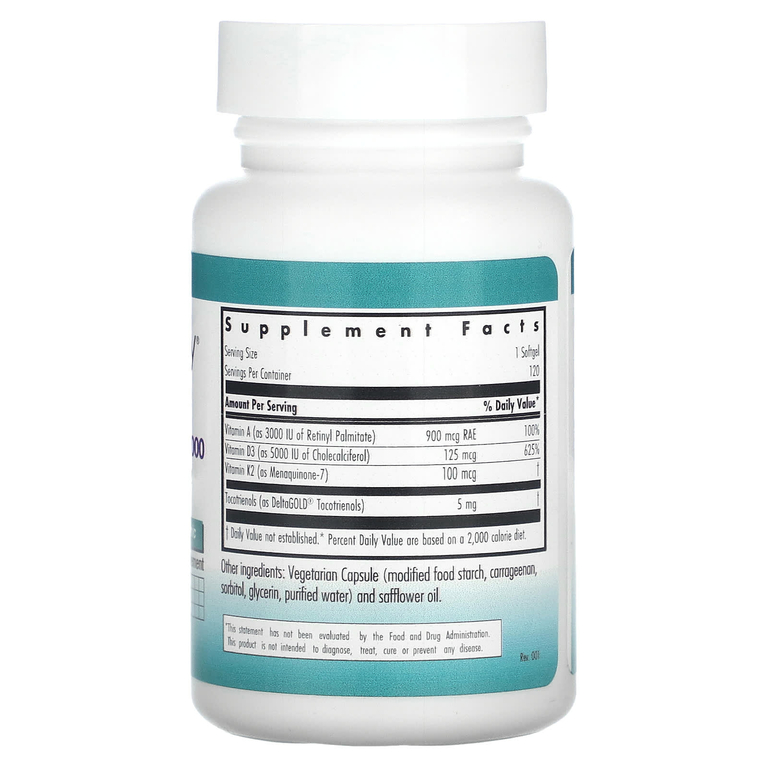 Nutricology, Комплекс с витамином D3 5000, 120 растительных капсул