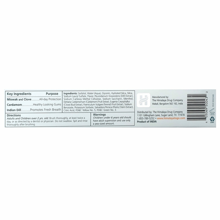 Himalaya, Mint Fresh Gel Toothpaste, индийский укроп и мята, 175 г (6,17 унции)