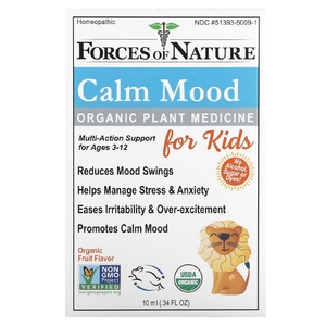 Forces of Nature, Calm Mood, органическое растительное средство, для детей от 3 до 12 лет, со вкусом фруктов, 10 мл (0,34 жидк. унц.)