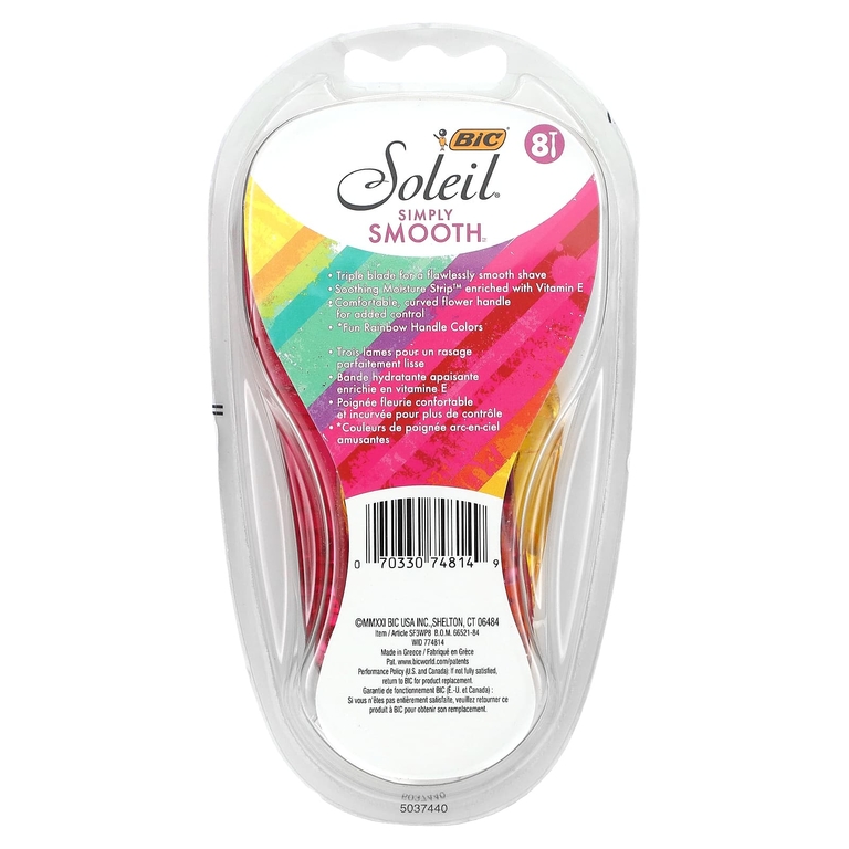 BIC, Soleil Simply Smooth, одноразовые бритвенные станки, 8 шт.