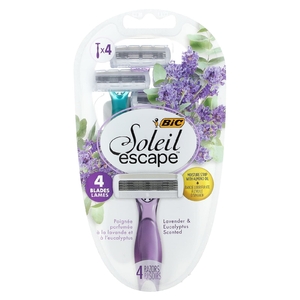 BIC, Soleil Escape, одноразовые бритвенные станки для женщин, лаванда и эвкалипт, 4 шт.