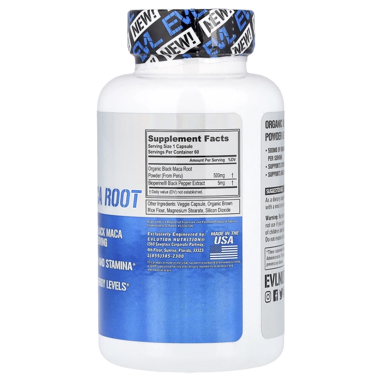 EVLution Nutrition, Корень черной маки, 60 растительных капсул