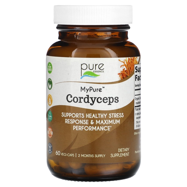 Pure Essence, MyPure, кордицепс, 500 мг, 60 растительных капсул (Товар снят с продажи) 