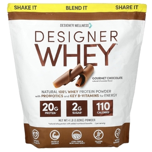 Designer Wellness, Designer Whey, натуральный порошок из 100% сывороточного протеина, изысканный шоколад, 1,82 кг (4 фунта) (Товар снят с продажи) 