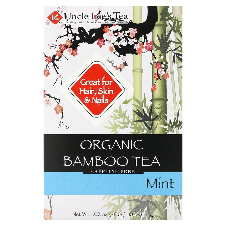 Uncle Lee's Tea, Органический бамбуковый чай, мята, без кофеина, 18 чайных пакетиков, 28,8 г (1,02 унции)