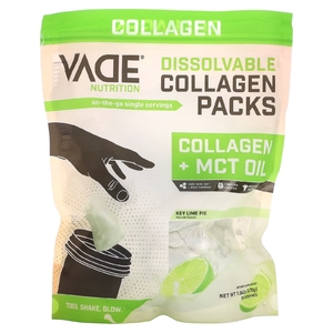 Vade Nutrition, Пакетики с растворимым коллагеном, коллаген + масло MCT, лаймовый пирог, 470 г (1,04 фунта)