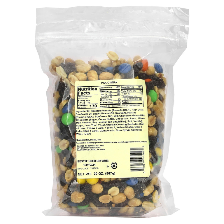 Bergin Fruit and Nut Company, Pak O Snax, 567 г (20 унций)